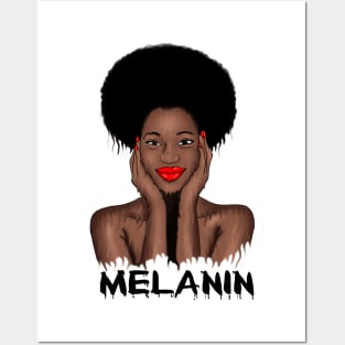 Melanin Drippin Afro Woman Black History Posters and Art